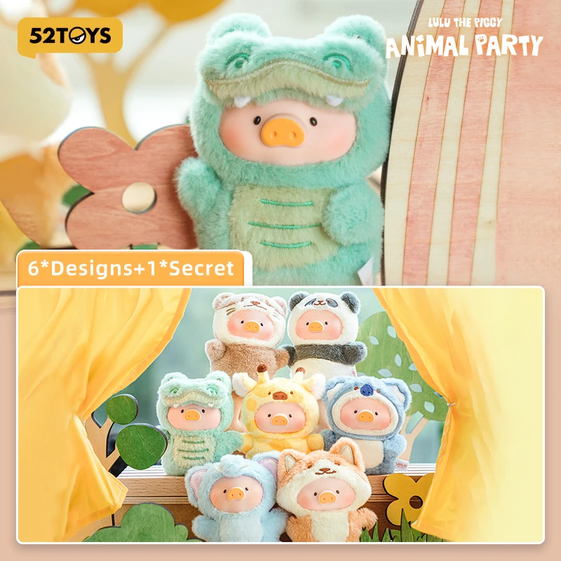 

52TOYS LuLu the Piggy Animal Party - Puppet Show PVC Face Plush Keychain, Mystery Box, Blind Box, cute Figures