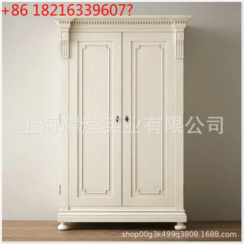 

Новая американская спальня, дверной шкаф из цельного дерева, мебель на заказ, неоклассический дуб с гравировкой в стиле ретро