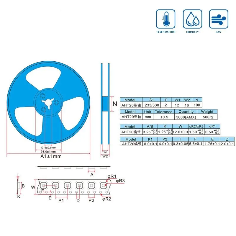 ASAIR AHT20 المتكاملة استشعار درجة الحرارة والرطوبة DHT11 ترقية