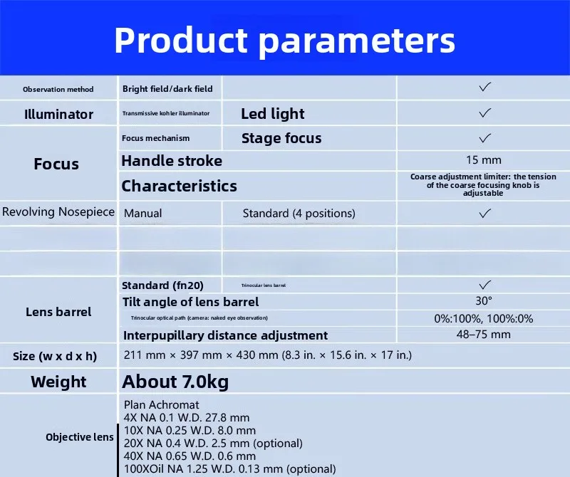 Microscópio biológico, microscópio trinocular binocular, microscópio fluorescente