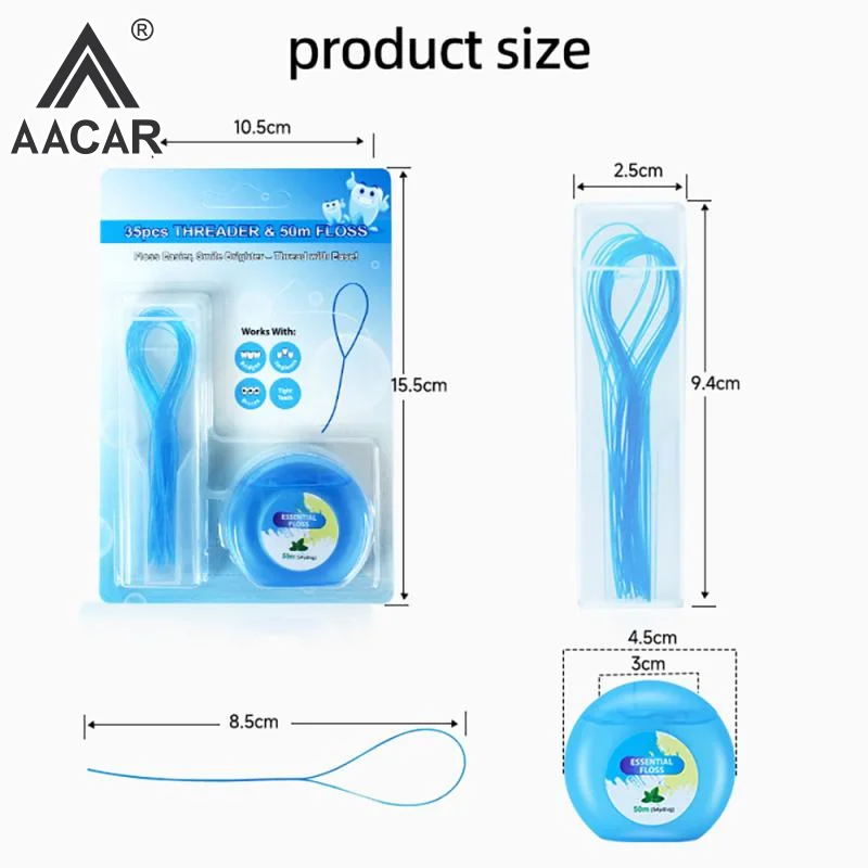 خيط تنظيف الأسنان خيط جر الأسنان تنظيف الفم لتاج هدفين جسر زرع هوب خيوط الأقواس الصلب الجر #6