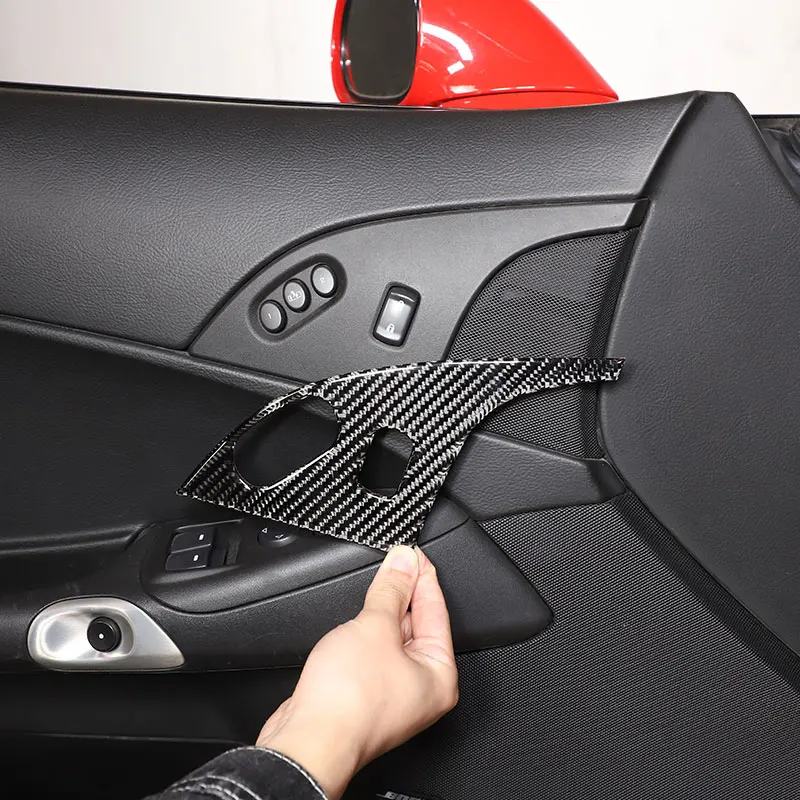 

For Chevrolet Corvette C6 2005-2013 Soft Carbon Fiber Car Door Lock Cover Trim Sticker Car Accessories Interior