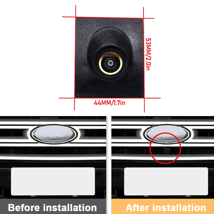AHD 1080P HD Car Front View Camera Waterproof Parking CVBS Switch 170 ° Night Vision Positive Camera For Ford Everest 2016 2017