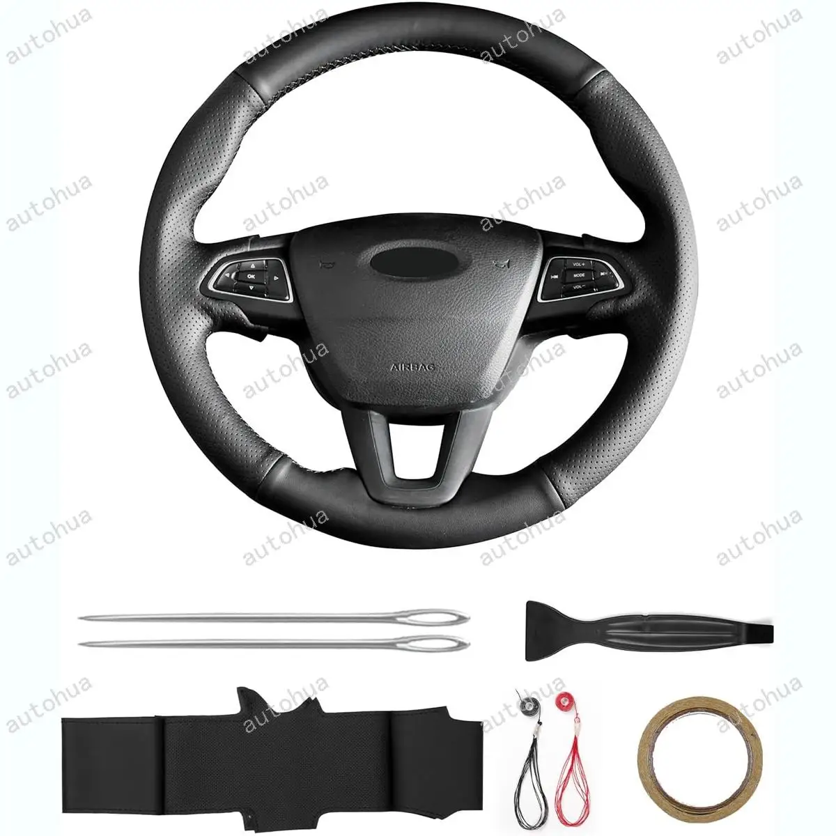 غطاء عجلة القيادة لسيارة Ford 2018 EcoSport/2018 EcoSport ST-Line/2017 Kuga/2015 Grand C-MAX/2015 Focus Wagon/2015 Focus Sedan