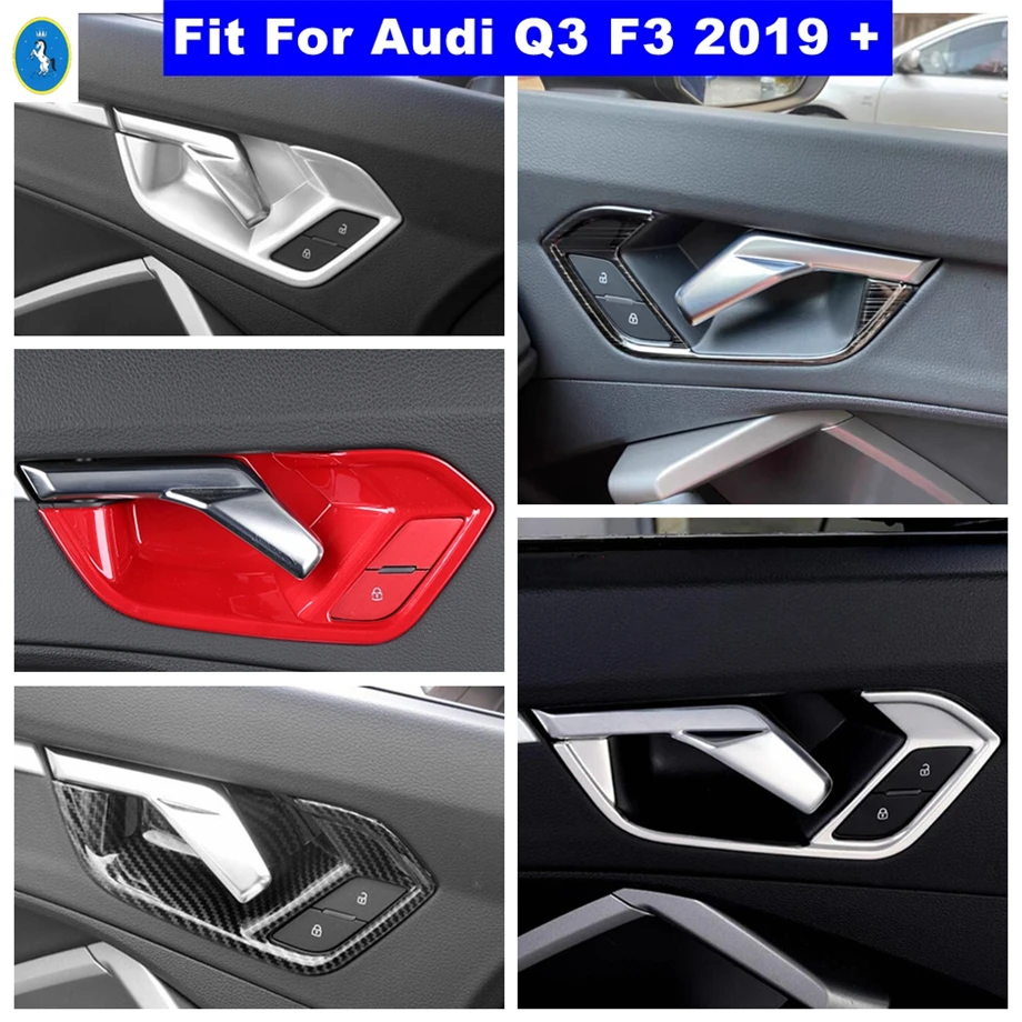 

Auto Inner Door Pull Doorknob Handle Hand-clasping Bowl Decor Cover Trim For Audi Q3 F3 2019 - 2024 Shiny Interior Accessories