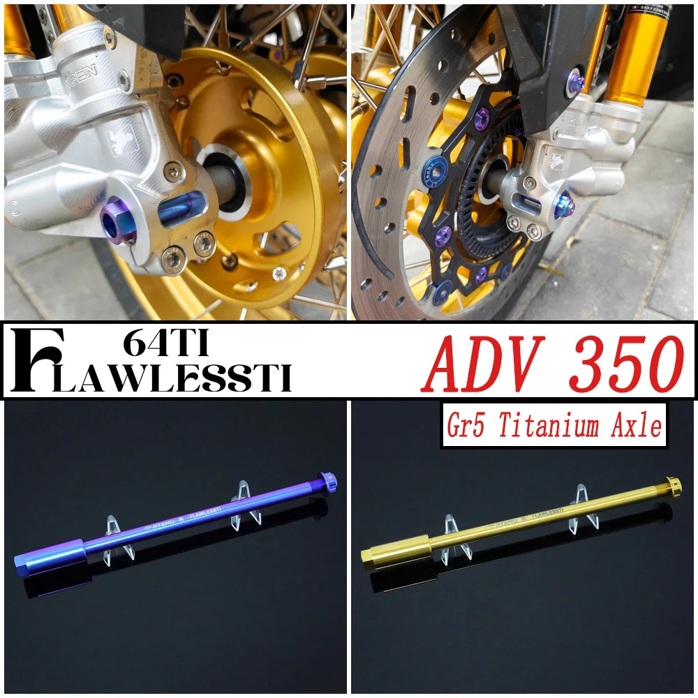 FLAWLESSTI Gr5 Titanium Axle Front Axle Set For Honda ADV 350 2022-2025