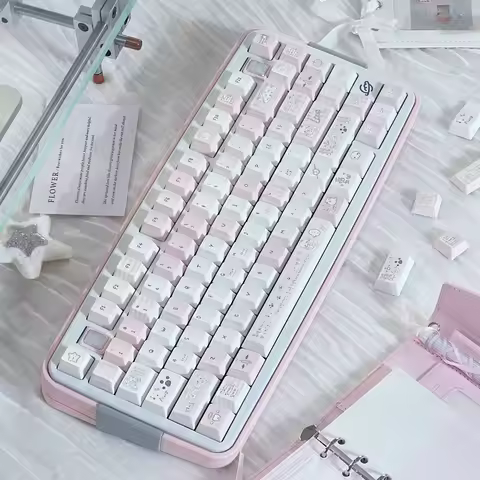 Somnambulism Theme Keycap Set 131Key PBT Custom Cute Minimalist Keyboard Cap Cherry Profile KeyCap for Mechanical Keyboard Gifts