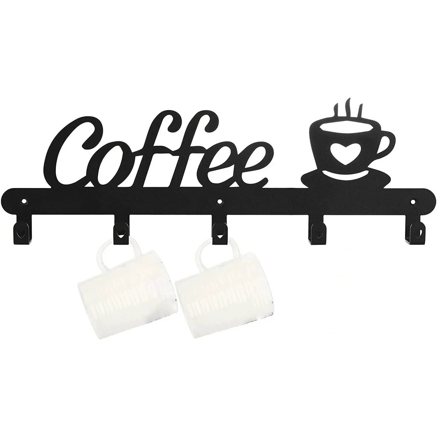 Ddpnkl Coffee Mug Holder Wall Mounted, Metal Coffee Mug Rack for Wall, Coffee Cup Rack wall hooks，coat hooks，coat hanger