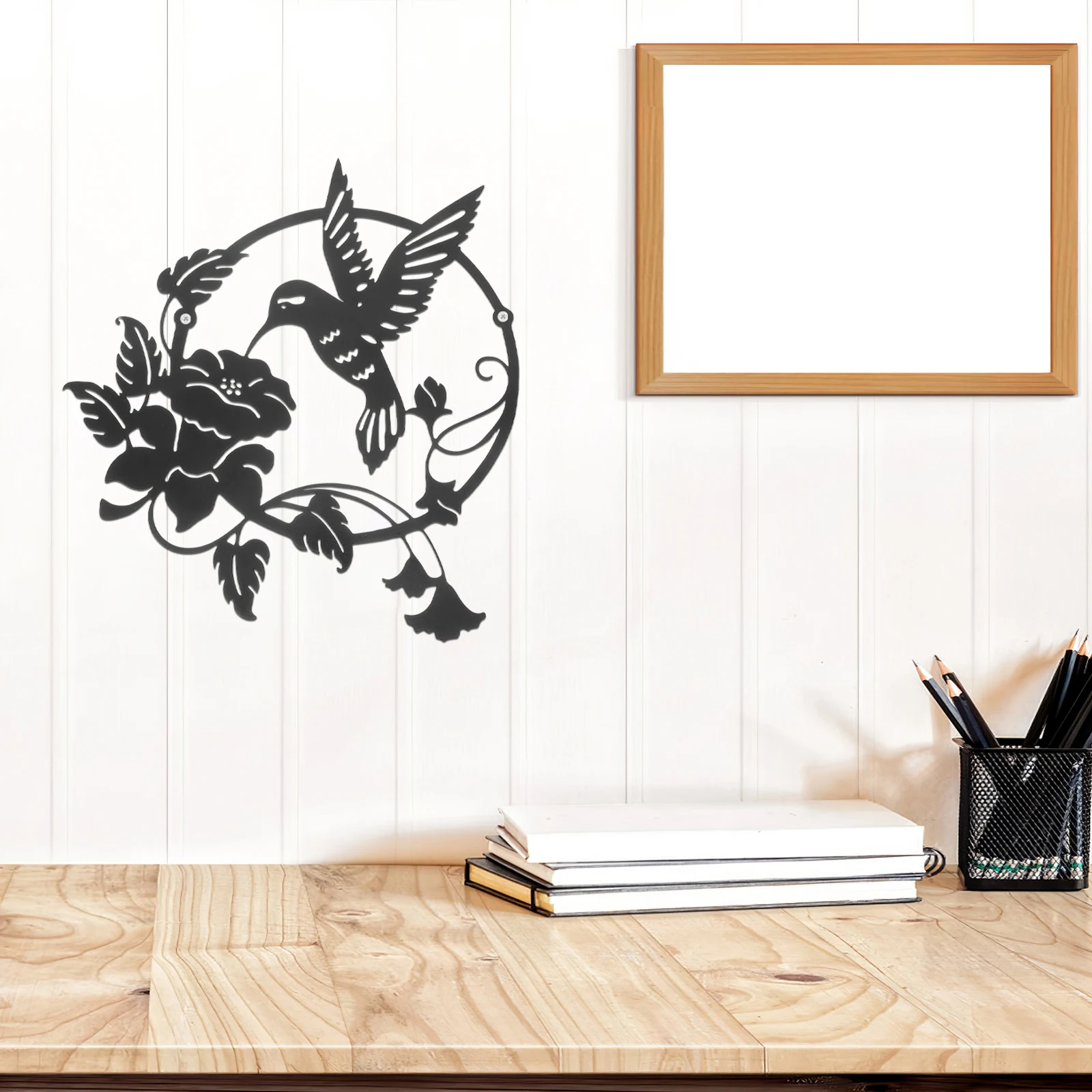 

Hummingbird Flower Decoration Butterfly Metal Garden Ornaments Vintage Wall for outside Birds Decorate