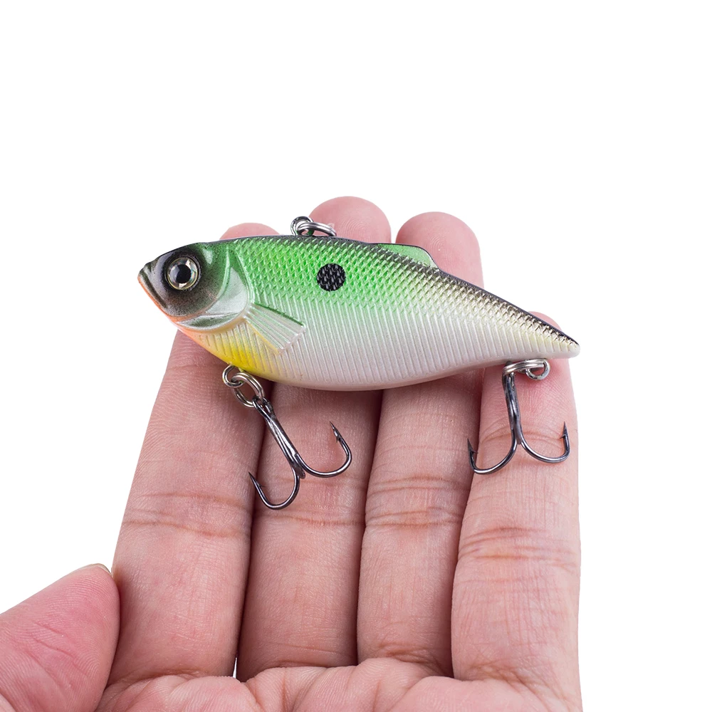 Hanlin Slow Sinking VIB Lure 63mm Rattling Ball Artificial Wobbler Hard Bait Lipless Crankbait Ice Fishing Pesca Bass Tackle