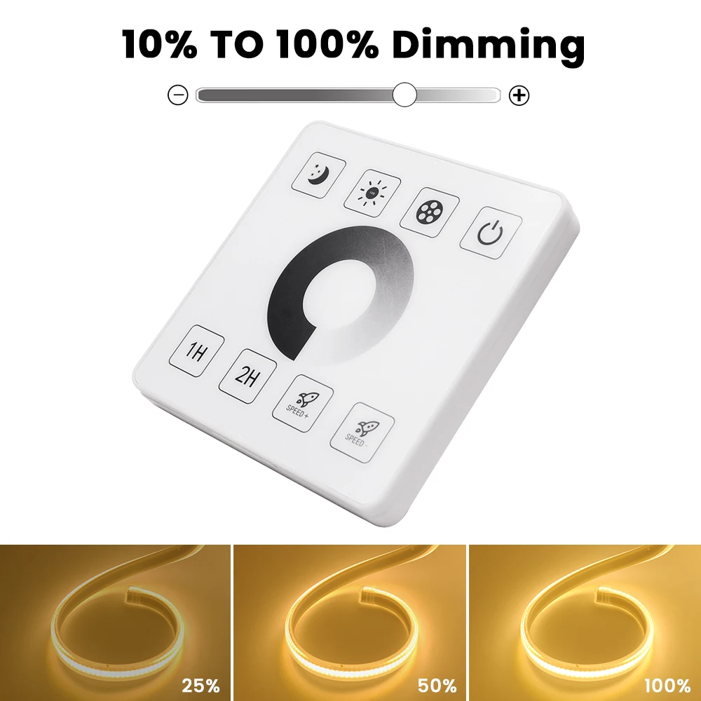 Ściemniacz LED przycisk dotykowy na ścianie zdalny Bluetooth kontroler inteligentne Wifi Tuya do 8mm PCB 110V/220V 288 dids/m taśma oświetlenie COB
