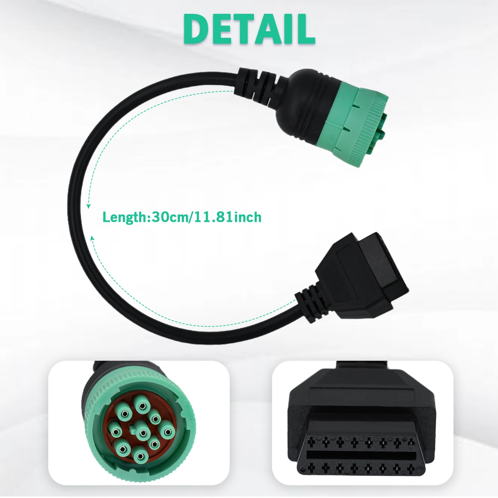 J1708 J1939 OBD Stecker Für Cummins 6Pin 9Pin zu OBD2 OBDII Diagnose Kabel Für Volvo/VW/Deutsch/Freightliner/Kenworth Lkw – Detail 7