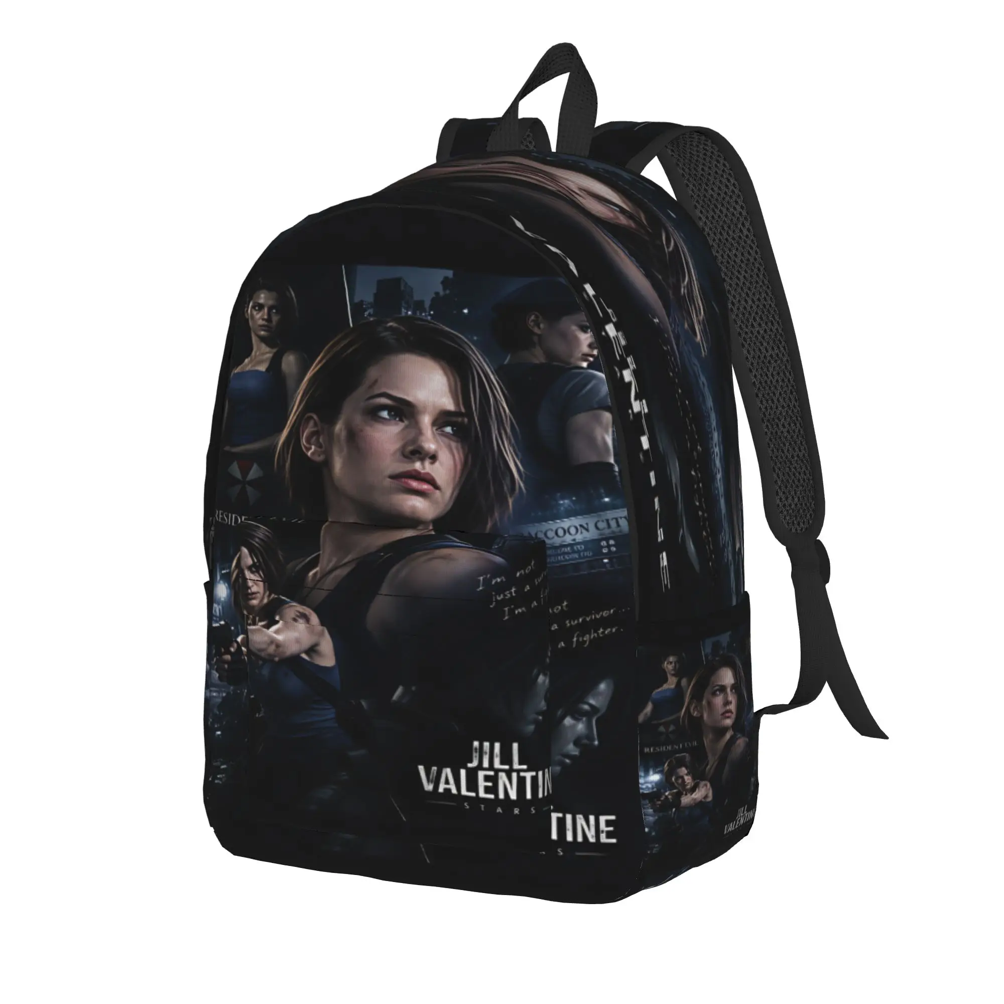 Jill Valentine Resident Evil  Backpack Boy  Big Backpacks Polyester Fun School Bags Outdoor Style Colorful Rucksack