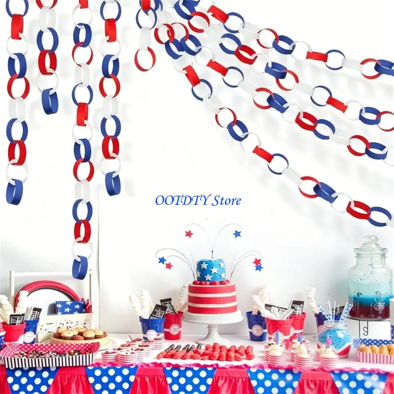 

367A 600 Sheets Independence Day Party Paper Chain for Wall Ceiling Window Display