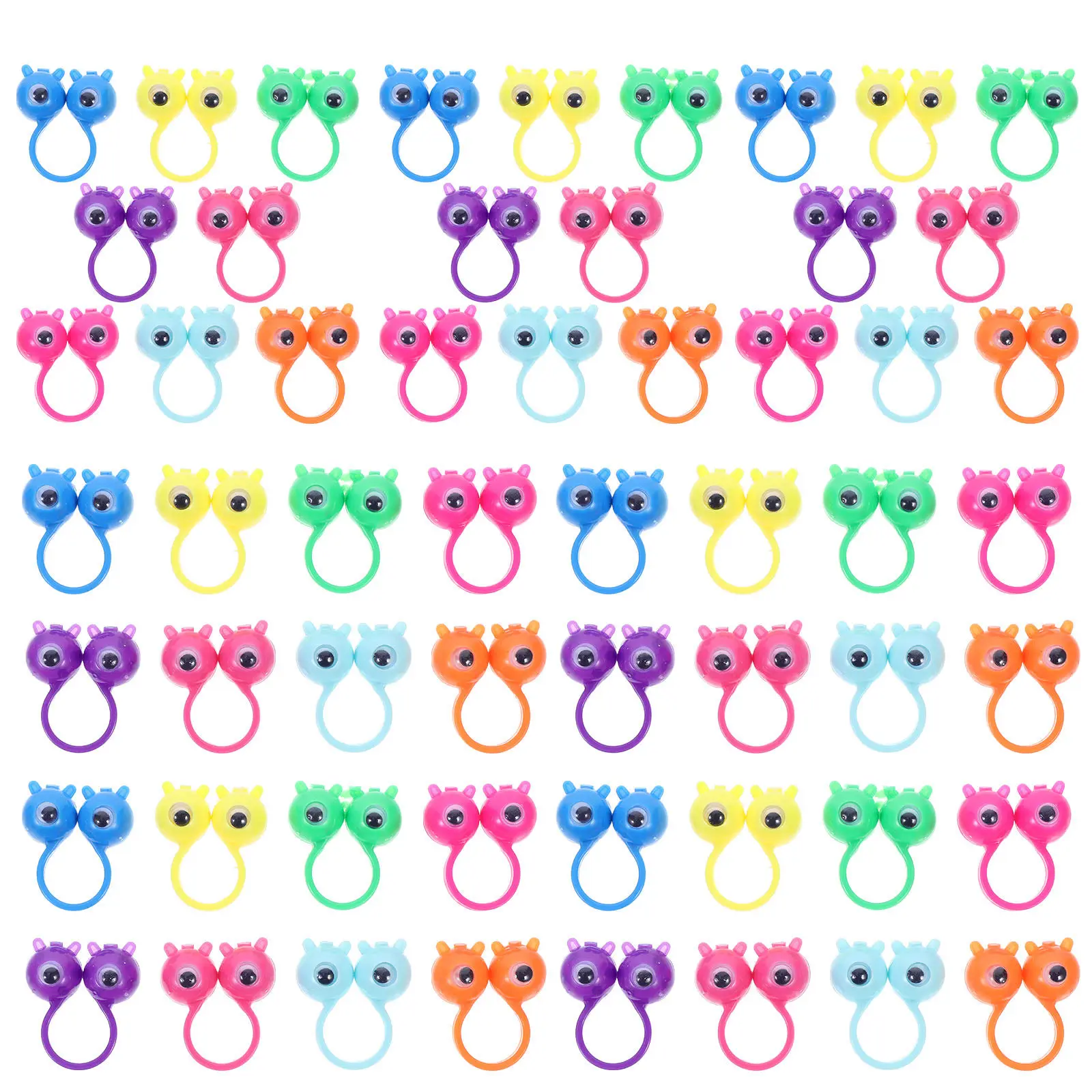 

50Pcs Activity Rings Finger Puppets Eye Rings Fun Interactive Kids Party Favors Classroom Birthday Christmas Birthday Surprises
