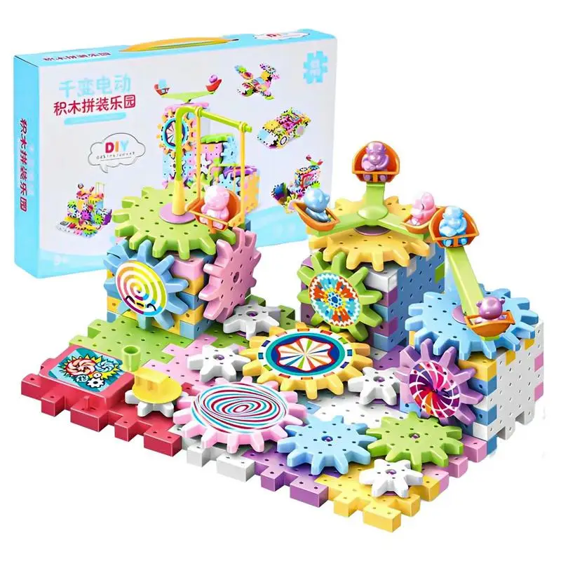 

83pcs Electric Gears Construction Toy 3D Changeable Building Blocks Model Thinking Puzzle Game Educational Toy Set for Kids