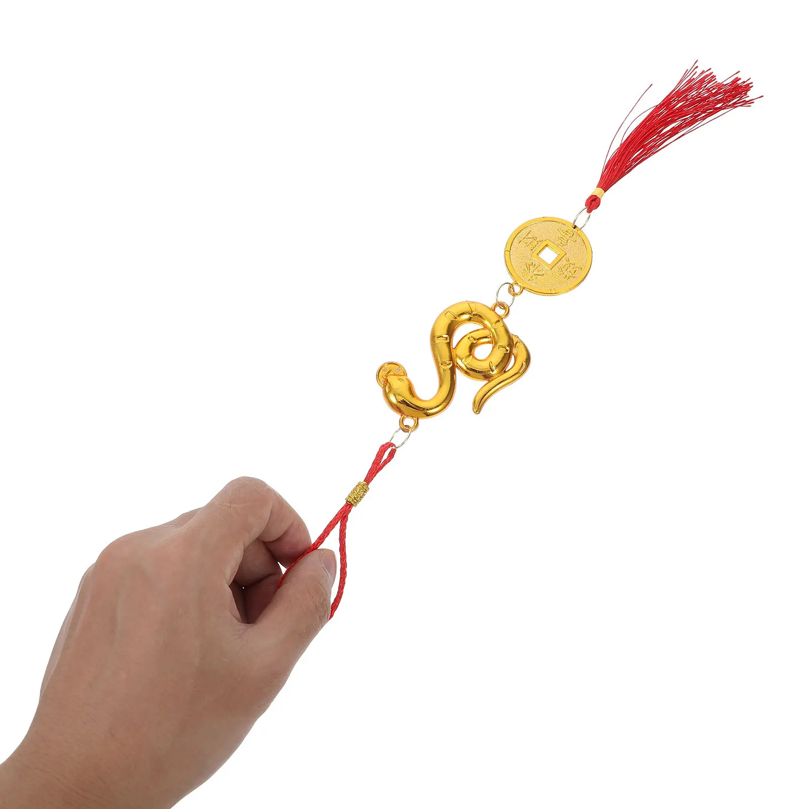 10個入り 中国の旧正月 蛇の飾り 赤い吊り下げ結び目 小さな装飾品 2025年旧正月のお祝い用 幸運を祈る