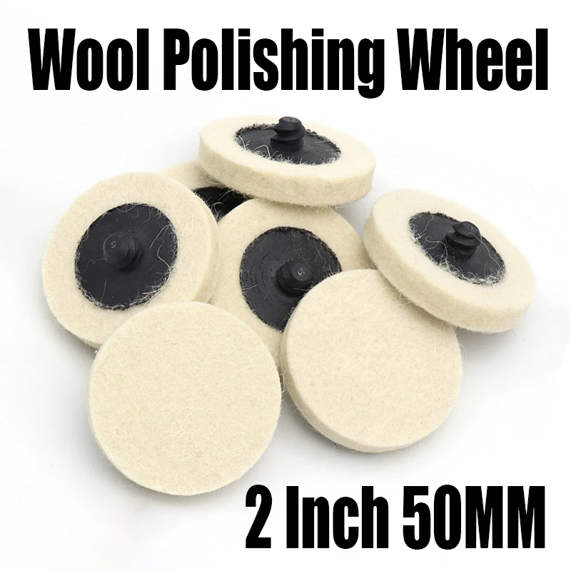 1/3/5PCS 2 Inch 50MM Wool Polishing Wheel Wool Felt Buffing Pad Rotary Lock Grinding Wheel Disc Rotary Tool Abrasive Tool