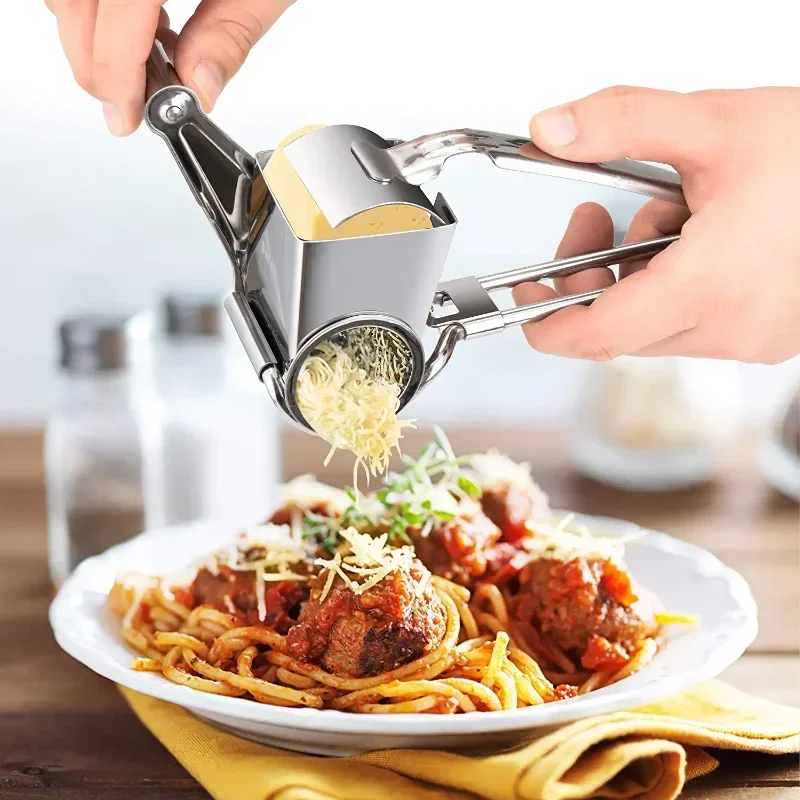 Rotary Cheese Grater 1/2/3/4 Drums Blades Stainless Steel Cheese Cutter Slicer Cheese Shredder Butter Nut Cutter Kitchen Gadgets