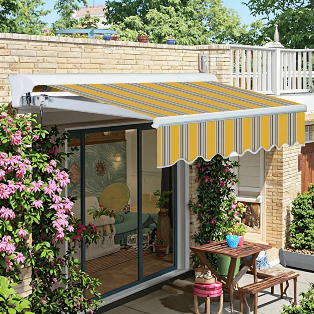 

Waterproof Windproof Outdoor Retractable Patio Balcony Awning Wall Mounted Manual or Motorized Aluminum Frame Pergola