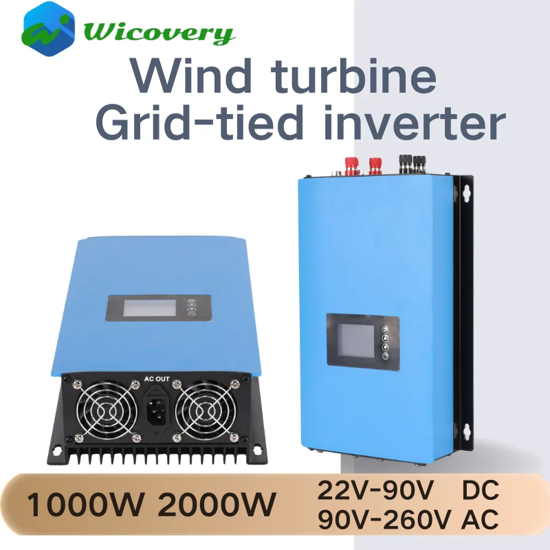 1000W 2000W On Grid Inverter with Limiter Dump Load Controller Resistor Grid Tie Inverters for 48V 96V Wind Turbine Generator