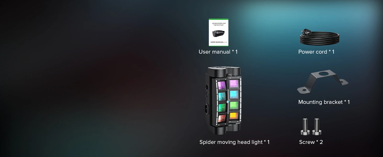 U'King 2 Stück Mini Spider Moving Head Light DMX512-Steuerung RGBW Beam LED Bühnenbeleuchtungseffekt für DJ Disco Party Show Hochzeit – Detail 9
