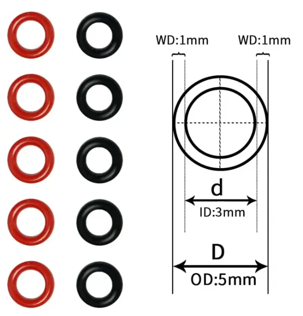 ACCMOS Archery Rubber O-Rings OD1/4 Inch Specifically for Broadhead Replacement Rubber Bands High Performance Shock Collar