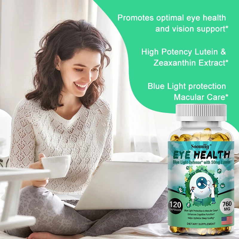 Integratore per la salute degli occhi con luteina e vitamine: protezione dalla luce blu e cura maculare, integratore alimentare, migliora la chiarezza visiva