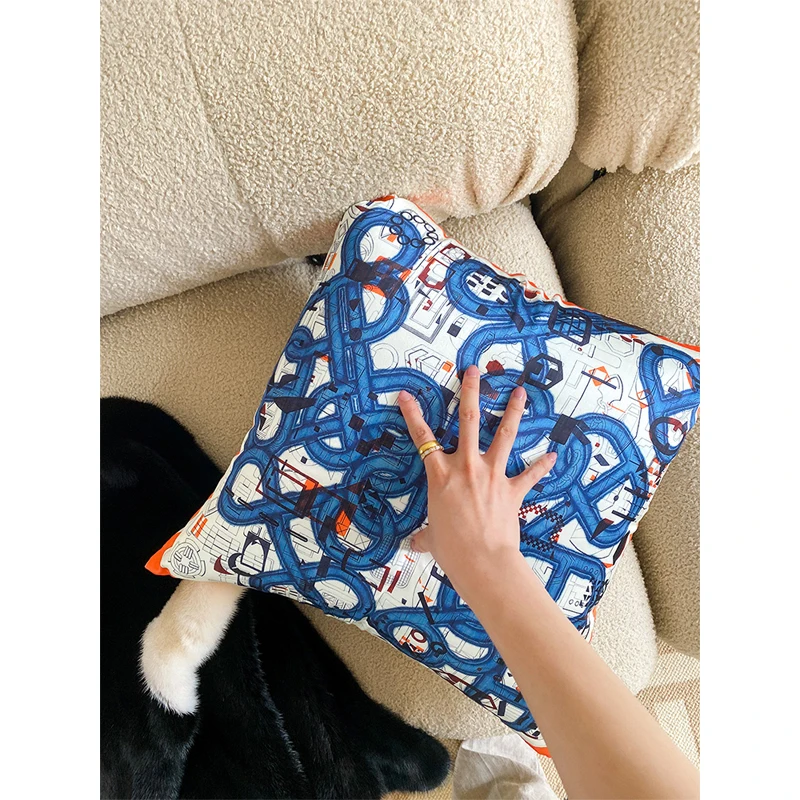 

Подушка для дивана Rinoart HSilk: Шелковая на ощупь, поясничная подушка в американском стиле для гостиной, декоративная подушка для дневного сна