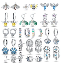 925 Sterling Silver Earring Honey bee with diamond Shells Earrings Jewelry Gift Wedding Earrings For Women Jewellery gift