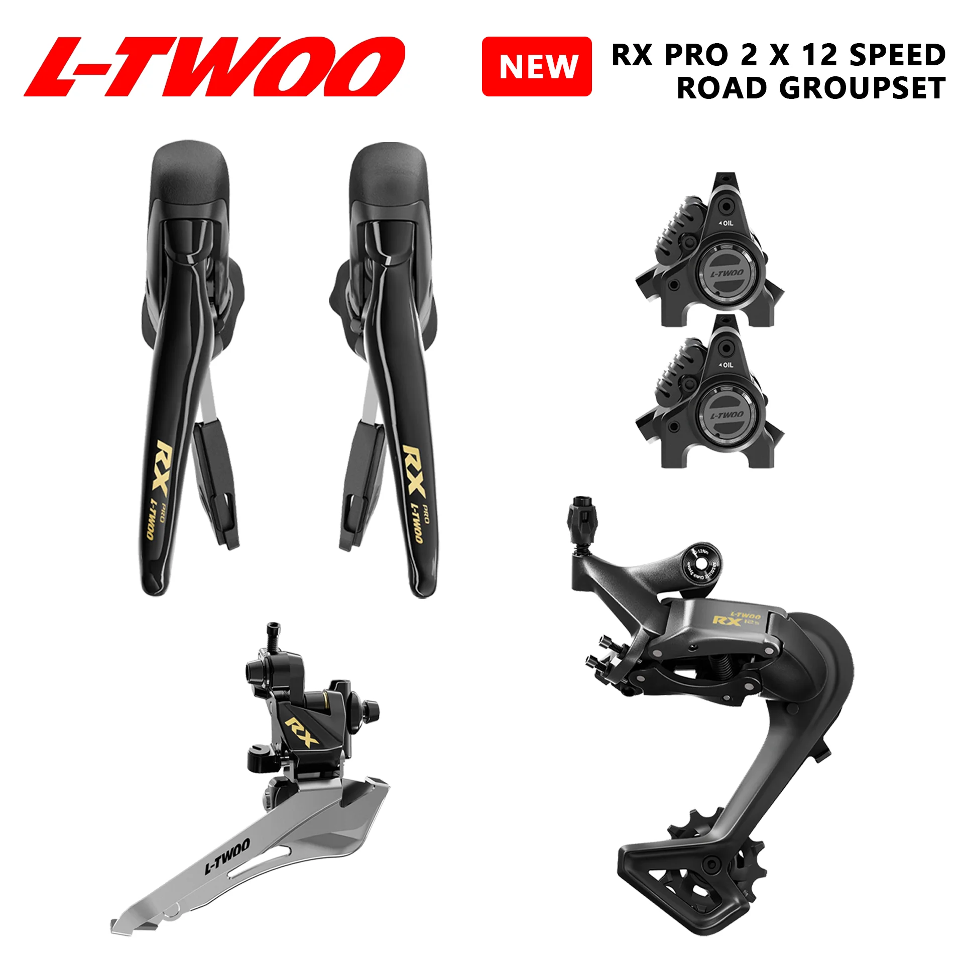 NOUVEAU! Groupe de transmission LTWOO RX Pro 2x12S pour vélo de route, freins à disque hydrauliques,