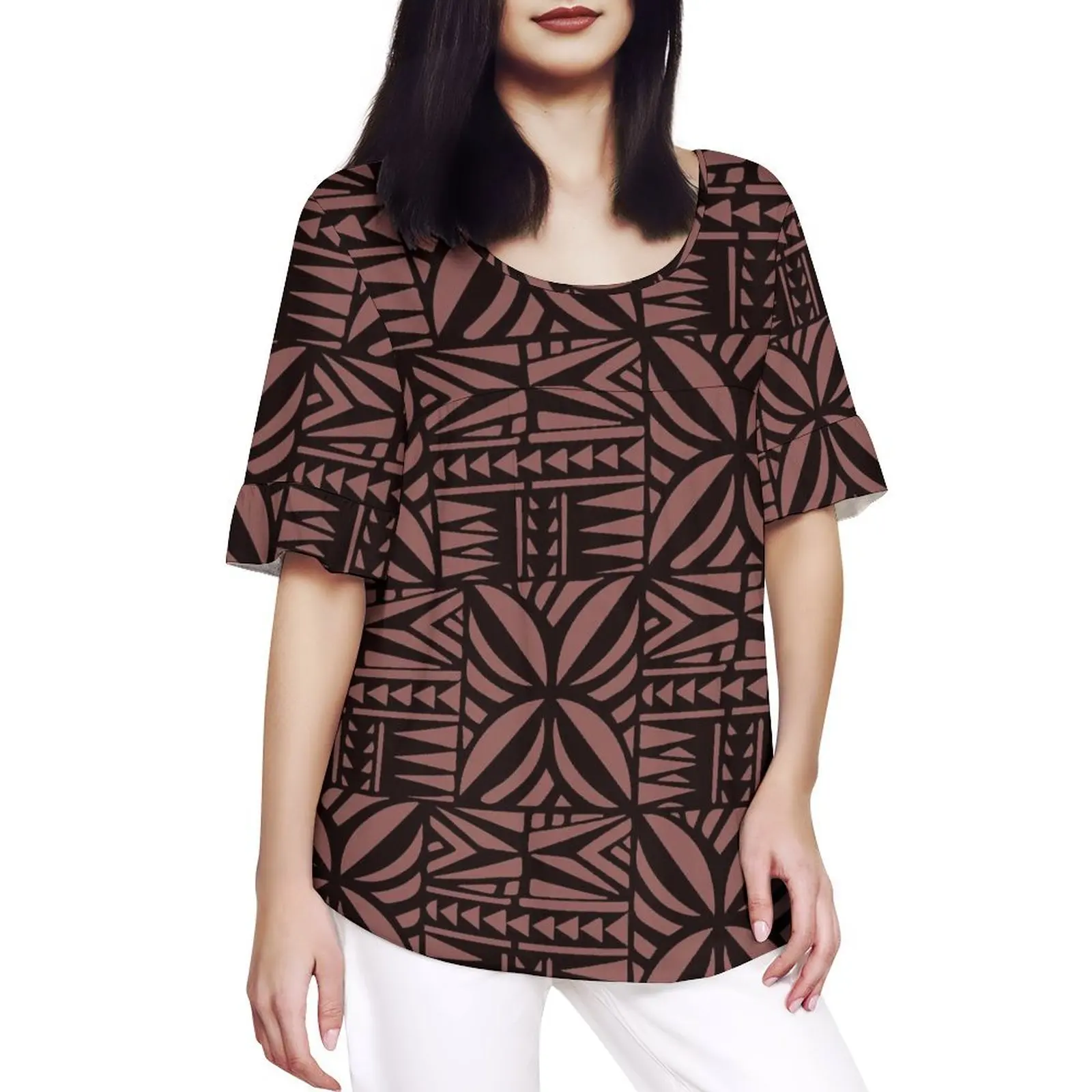 Hot Fashion Women'S T-Shirt Hawaii Fashion Casual Loose Women'S Black Top Polynesian Island Style Support Customization