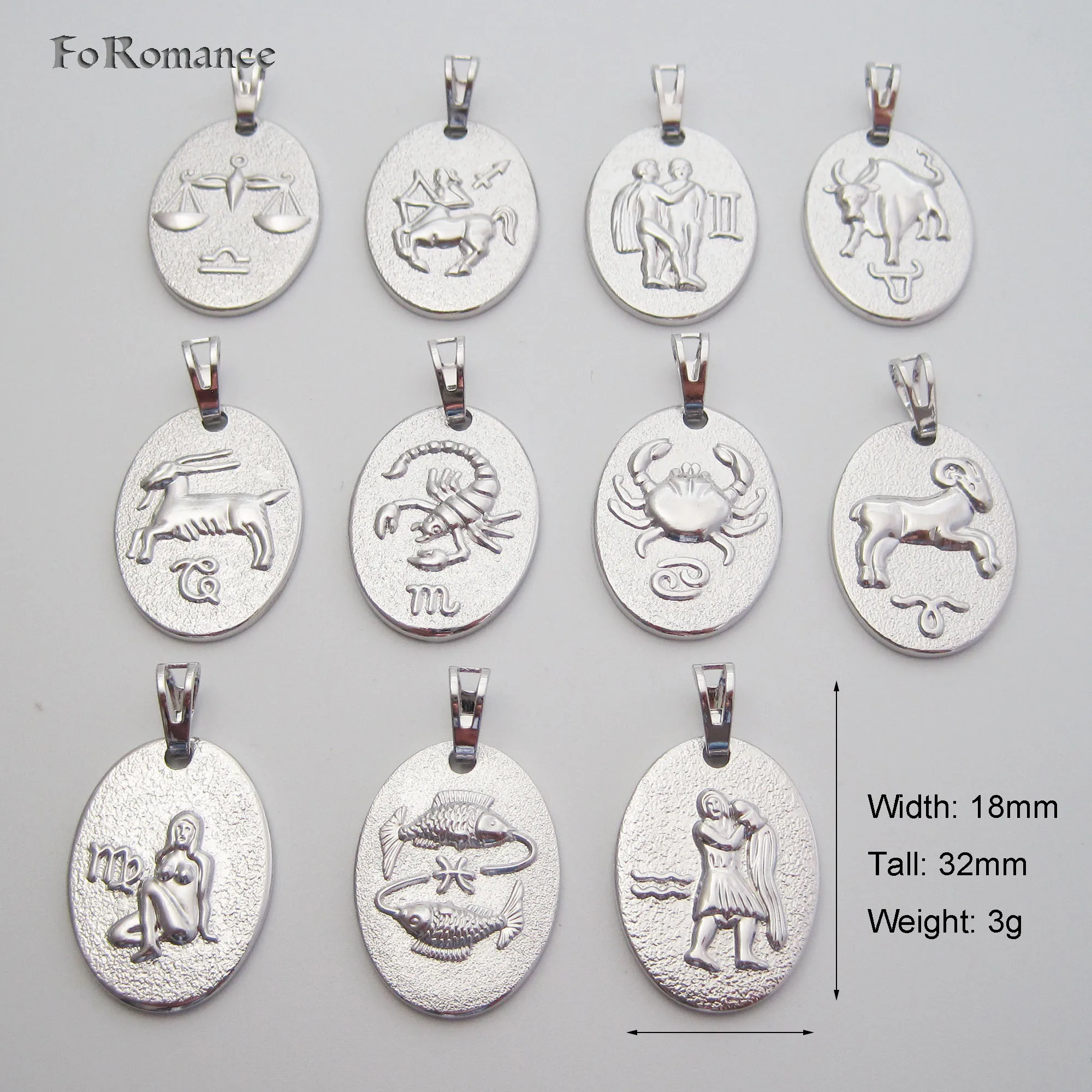 WHITE GOLD COLOR 45CM CHAIN 12CONSTELLATIONS LIBRA SCORPIO GEMINI OVAL SHAPED PENDANT ZODIAC CONSTELLATION NECKLACE HIGH QUALITY