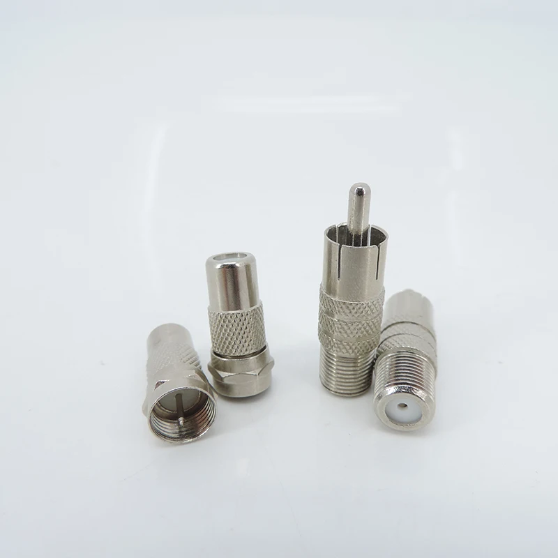 Connecteur Type F mâle femelle vers RCA mâle 600, adaptateur RF argenté, convertisseur coaxial, 5 pièces, 10 pièces