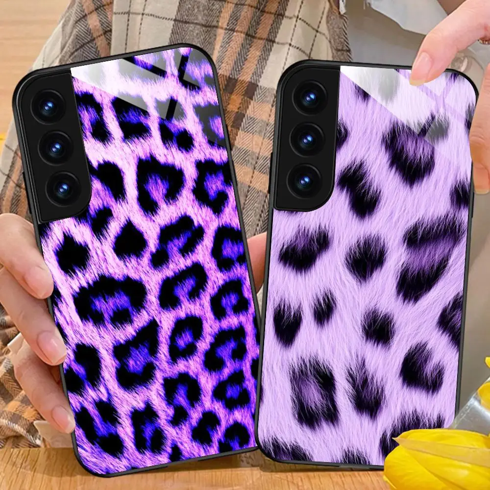

Classic Leopard Glass Mobile Phone Case for Samsung Galaxy S26 S25 S24 S23 S22 S21 S20 Note20 Plus FE Ultra Colorful Cover