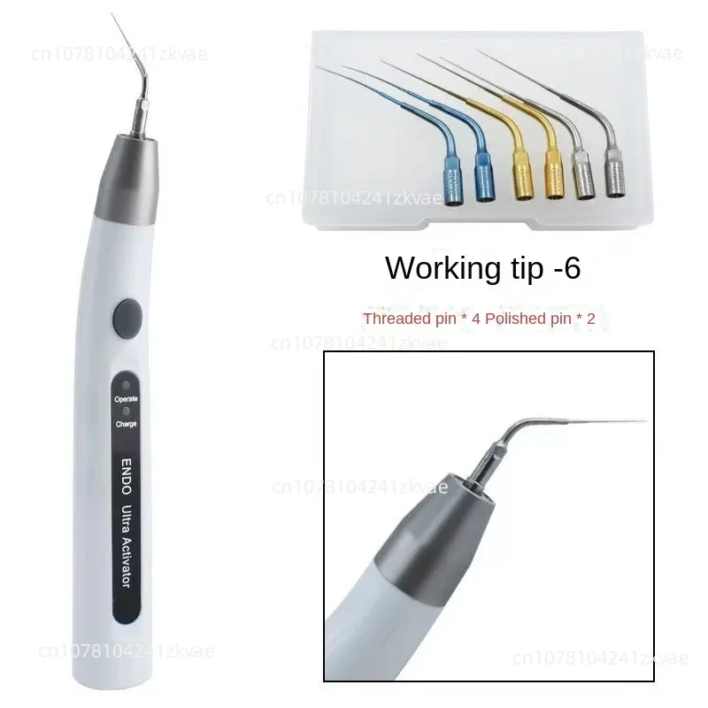 New led  endo ultra activator with 6pcs endodontic irrigation  tip rechargeable for root canal preparation