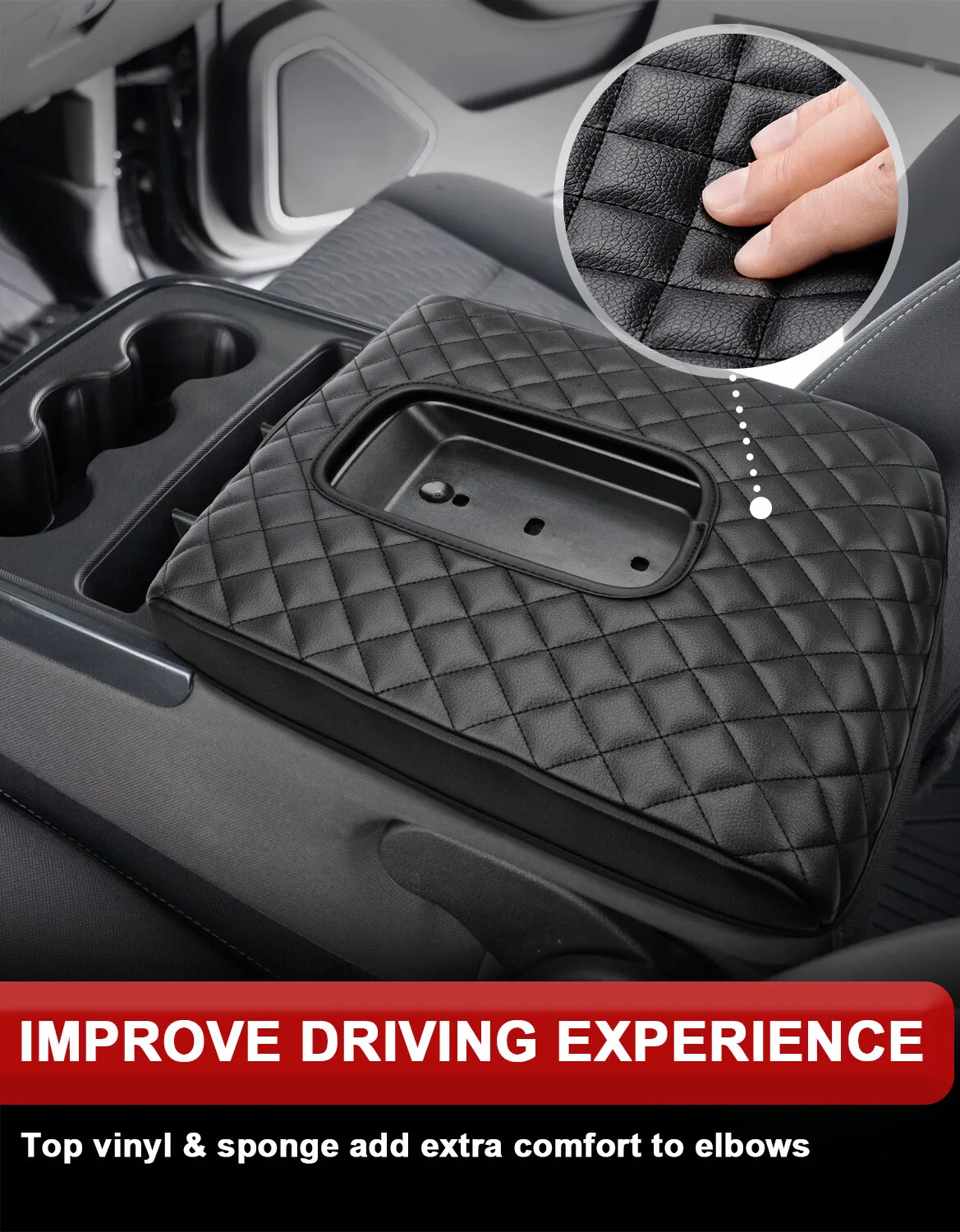 Armlehnenabdeckung für den Mittelarmlehnenbereich des Jump Seat für GMC Sierra und Chevy Silverado, Modelle 2014-2018, 15, 16, 17 – Detail 6
