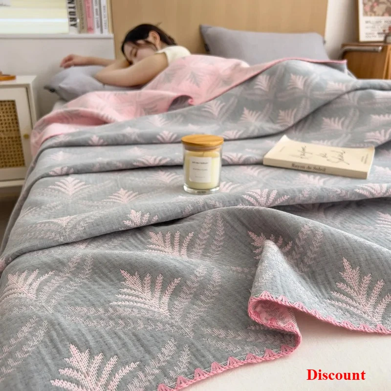 Full Cotton Three-Layer Gauze Towel, Cotton Office Nap Blanket, Sofa Cover Blanket, Double Air Conditioning Blanket
