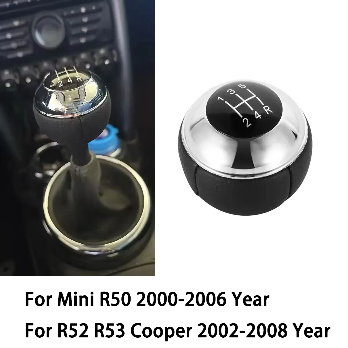 Palanca de Cambios Manual Cromada de 5/6 Velocidades para Mini R50 2000-2006 Cabrio R52 R53 Cooper 2002-2008