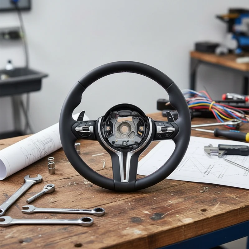 Sport Leather & Carbon Fiber Steering Wheel Fit  F30 F10 E Chassis 3er 5er Plug-and-Play Modified