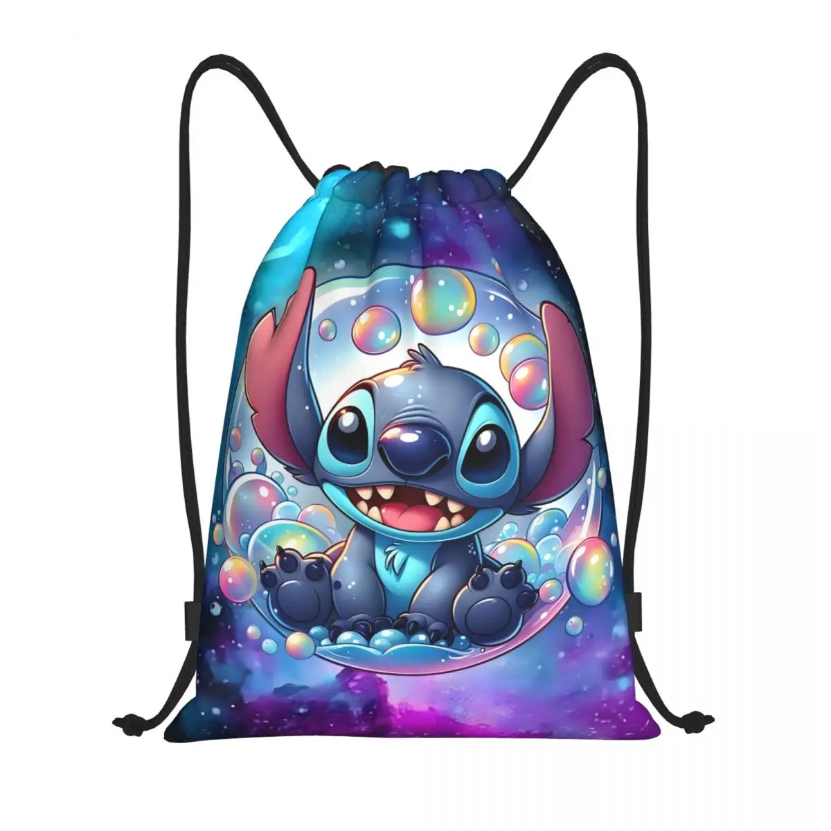 مخصص الكرتون ليلو وستيتش الرباط على ظهره النساء الرجال الرياضة الصالة الرياضية Sackpack طوي Kawaii أنيمي حقيبة تدريب كيس