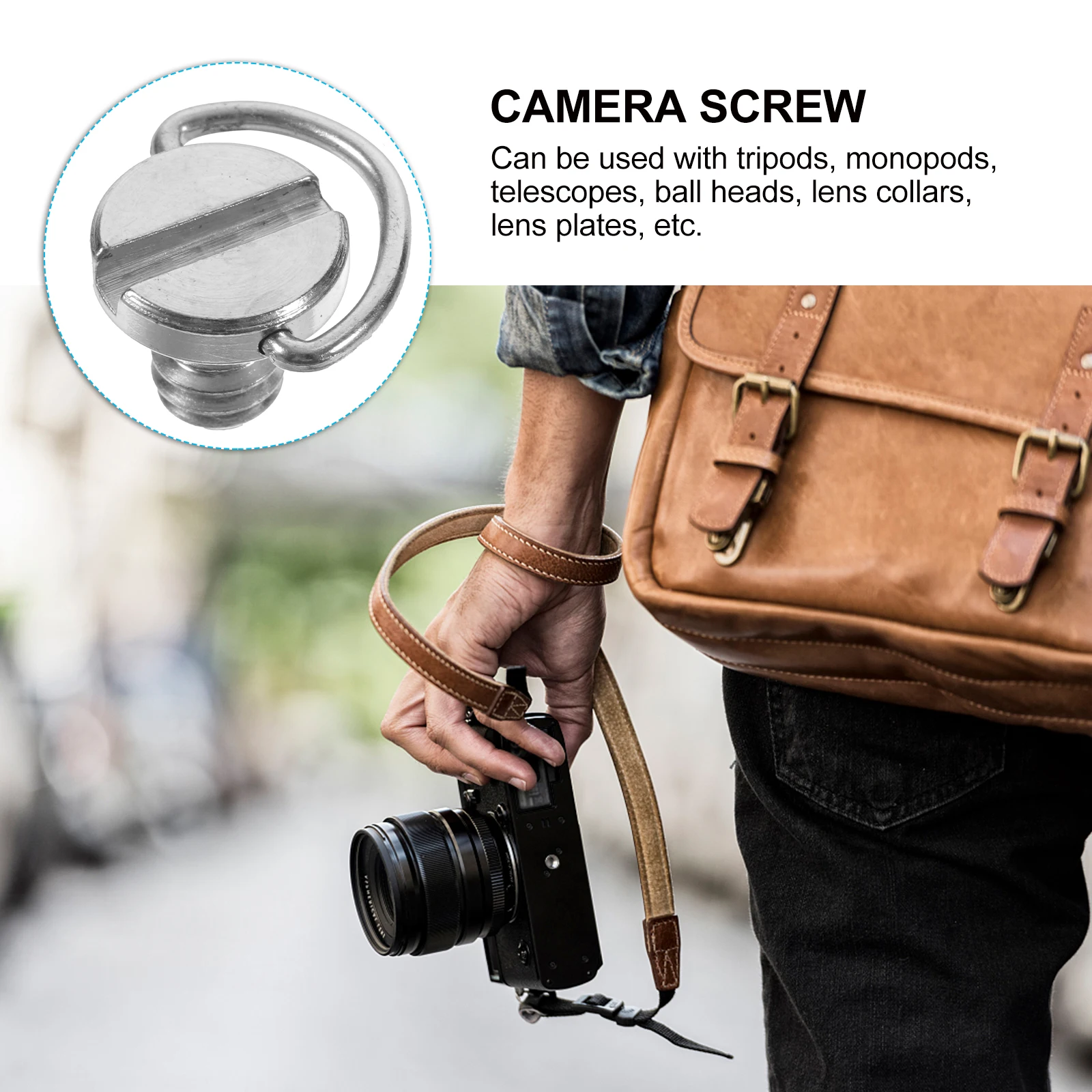 

5pcs Camera Fixing Screw 1/4 Inch D Ring Tripod Mount Replacement Lightweight Portable Camera Mounting Accessories