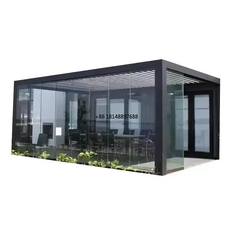 Modern Outdoor Waterproof Motorized Aluminum Pergola