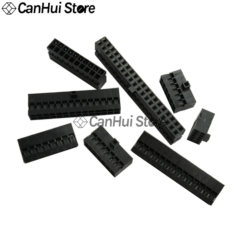 50pcs With Protrusion Point 2.0mm Double Row Dupont Plastic Shell Jumper Wire Cable Housing Connector 2*3 2*5 2*6 2*8 2*10 2*20P