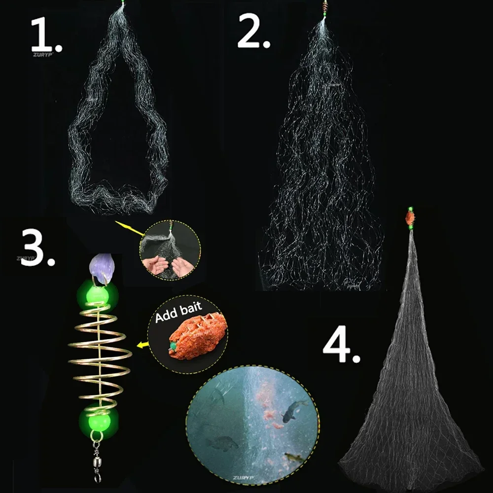 ZWICKE Visnet Val Mesh Lichtgevende Kraal Netting Visnet Visgerei Koperen Shoal Cast Kieuwnetten Lente Zomer Visnetten
