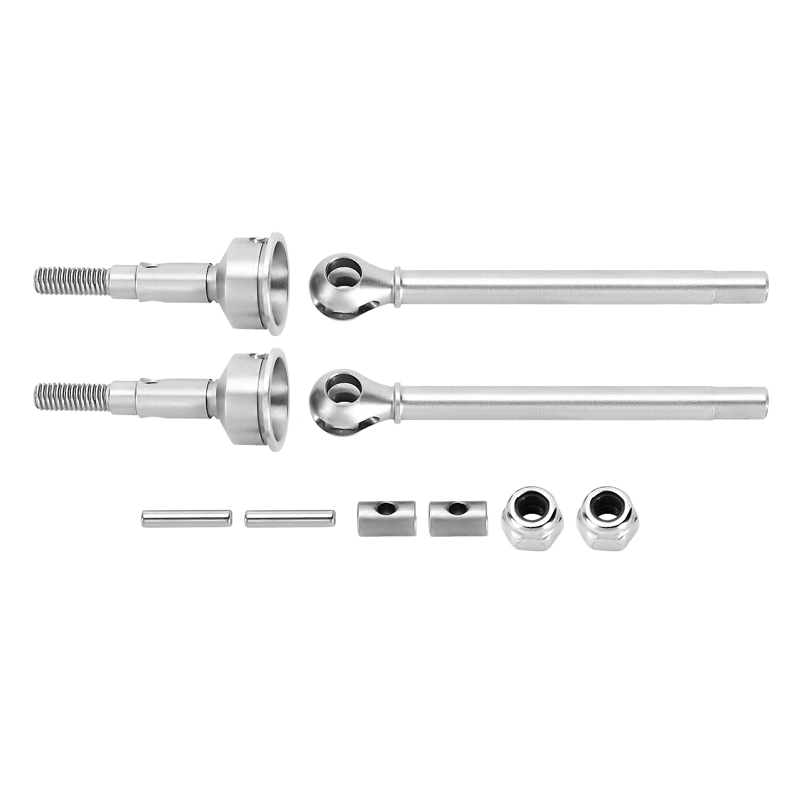 INJORA Extended 2mm Thread Stainless Steel Front Rear Axle Shafts For 1/18 RC Crawler TRX4M Upgrade Parts (4M-09)