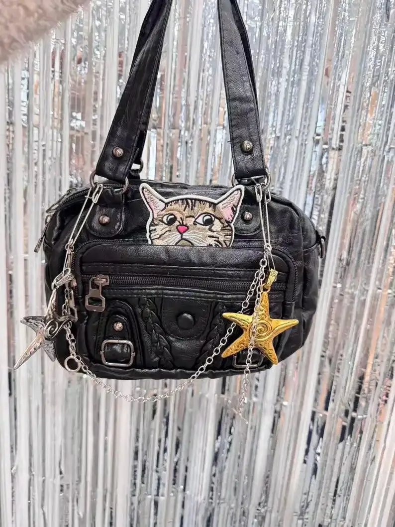 y2k-star-charm-shoulder-bag-for-women-cat-embroidered-faux-leather-hobo-bag