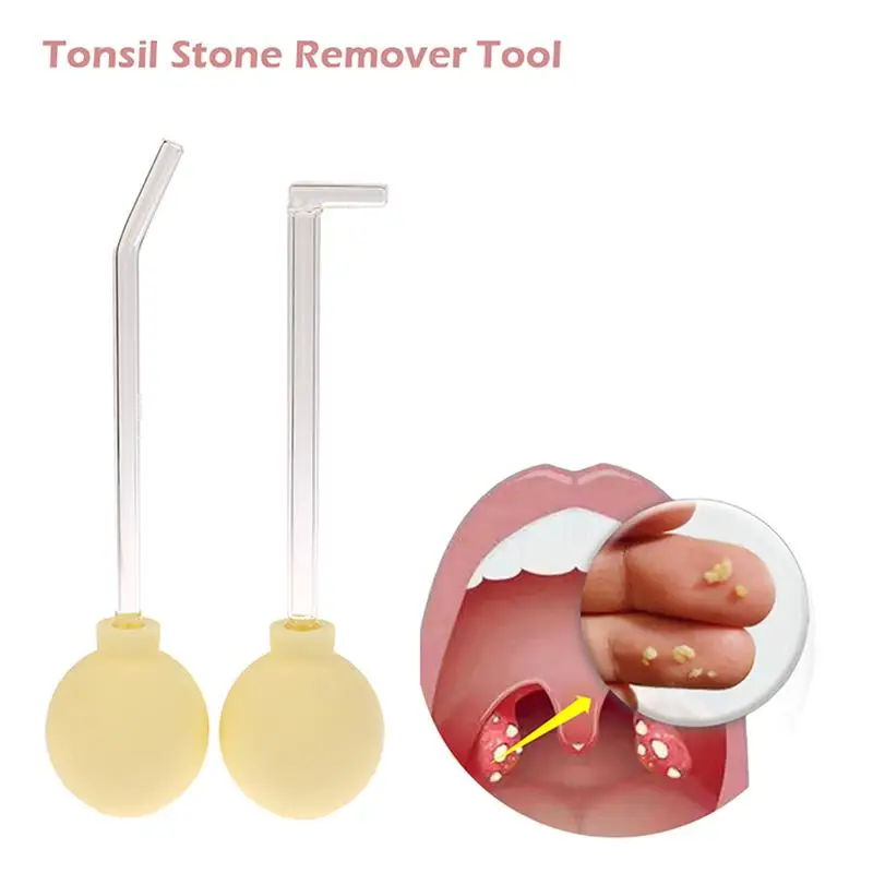 【HBA】Tonsil Stone Remover Kit With Soft Pink Silicone Suction Bulb Stainless Steel Dental Mirror For Home Daily Oral Care