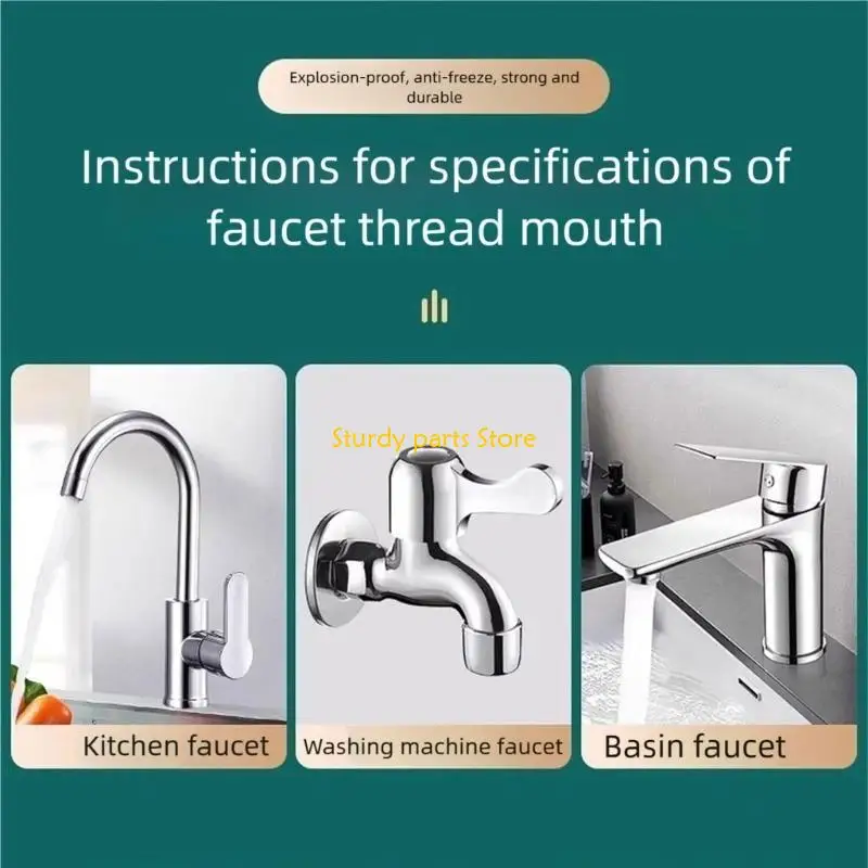 

97QC U Flexible Faucet Aerator 360 Rotations Water Saving Zincs Alloys