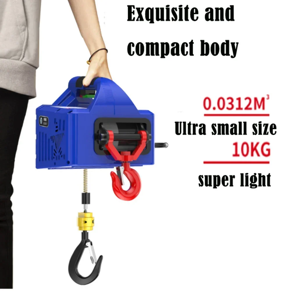 3 in 1 Electric Hoist Winch 1100lb Wireless Remote Control Cable Remote Control Portable Electric Steel Wire Rope Lifting Hoist